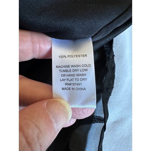 Bloomfield Women's Lace Dress Juniors Size M Black Lace Peasant Boho Ruffle Hem - Picture 9 of 12